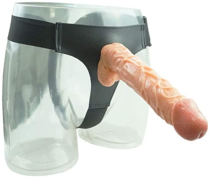10 Inch Harness Strap on Cock Realistic Flesh Large Dildo Flexible Penis with Powerful Suction Cup for Lesbian Couples - Image 2