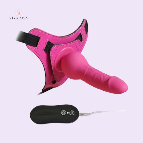 10 Vibrating Modes Strap on Harness Silicone Dildo - Image 3