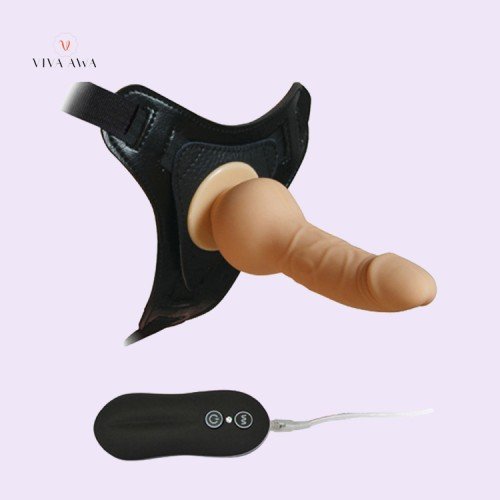 10 Vibrating Modes Strap on Harness Silicone Dildo - Image 2