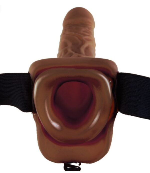 Chocolate Brown Hollow Strapon With Vibration and Balls